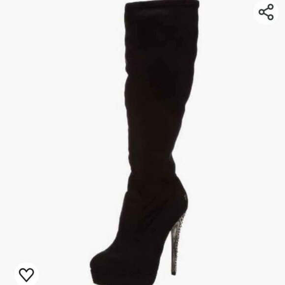 Blink Suede Knee-High Studded Stiletto Boots - Women's US 9.5 - Picture 2 of 11